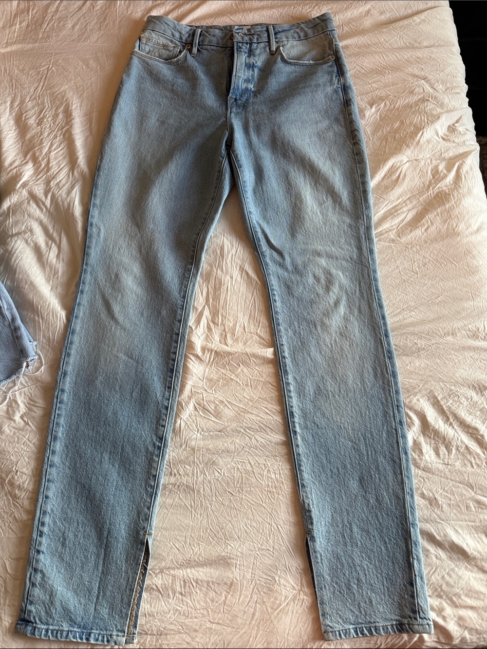 Good American Light Blue Straight-Leg Jeans